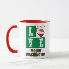 California State Flag Herz Liebe Mount Washington Tasse