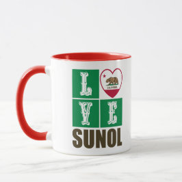 California State Flag Herz Liebe Sunol Tasse