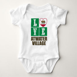 California State Flag Herzstück Liebe Atwater Vill Baby Strampler