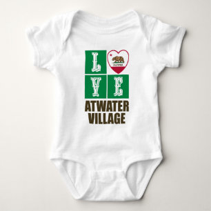 California State Flag Herzstück Liebe Atwater Vill Baby Strampler