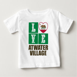 California State Flag Herzstück Liebe Atwater Vill Baby T-shirt