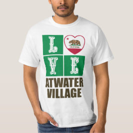 California State Flag Herzstück Liebe Atwater Vill T-Shirt