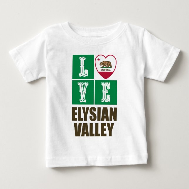 California State Flag Liebe Elysian Valley Baby T-shirt (Vorderseite)