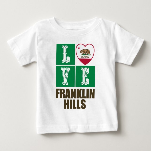 California State Flag Liebe Franklin Hills Baby T-shirt (Vorderseite)