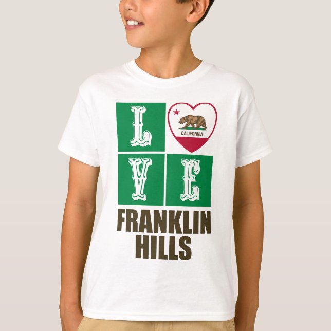 California State Flag Liebe Franklin Hills T-Shirt (Vorderseite)