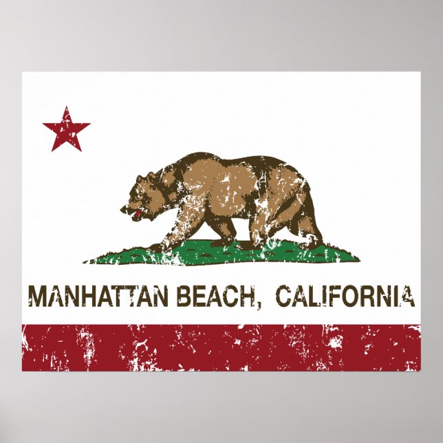 California State Flag Manhattan Beach Poster (Vorne)