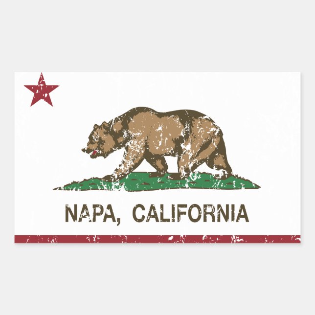 California State Flag Napa Rechteckiger Aufkleber (Vorderseite)