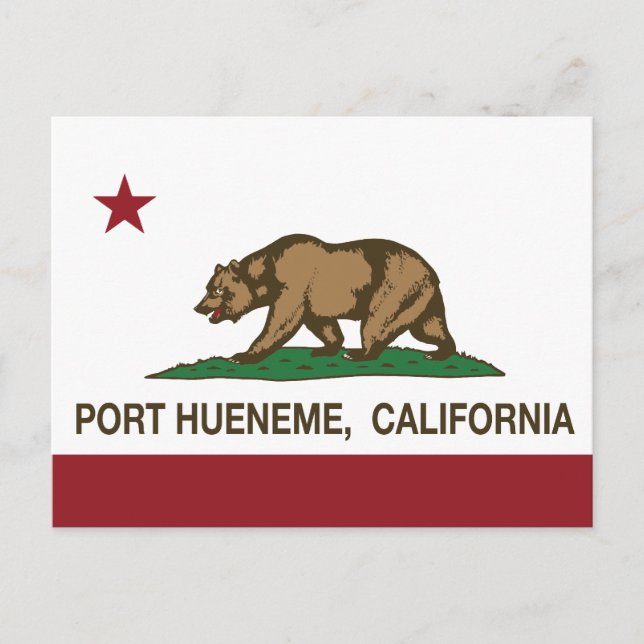 California State Flag Port Hueneme Postkarte (Vorderseite)