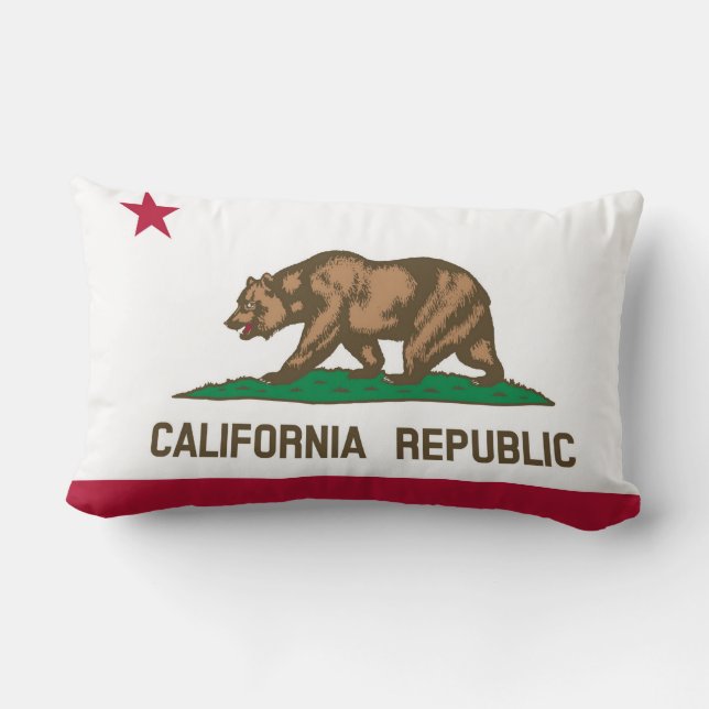 California State Flag Print Patriotic Lendenkissen (Rückseite)