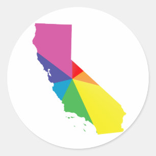 California Stolz. Schräg. Runder Aufkleber