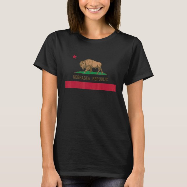California Style Nebraska State Flag 1 T-Shirt (Vorderseite)