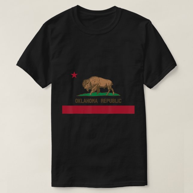 California Style Oklahoma State Flag T - Shirts (Design vorne)