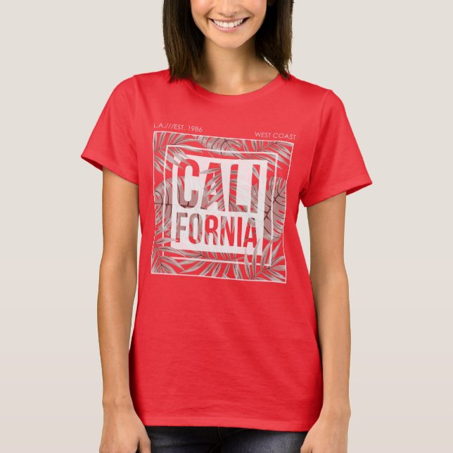 California Summer Forever- Tropical Leaves T-Shirt (Vorderseite)