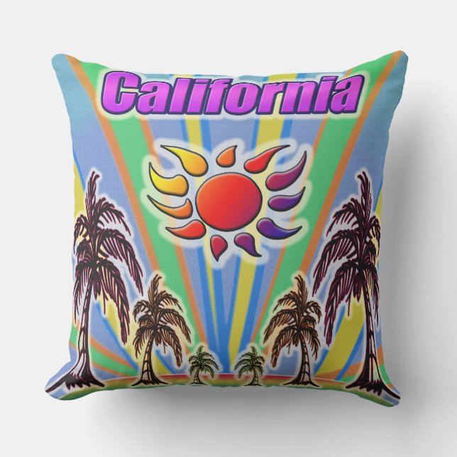 California Summer Liebe Pillow Kissen Für Draußen (Vorderseite)
