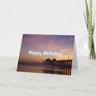 California Sunset Birthday Card Karte
