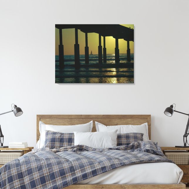 California Sunset Ocean Beach Pier Leinwanddruck (Insitu (Schlafzimmer))