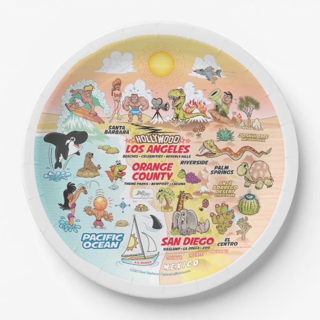 California Sunset Plate Pappteller (Vorderseite)