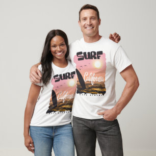 California Sunset Surf Wave Riders Design T-Shirt