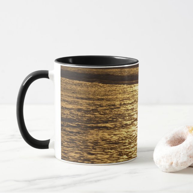California Sunset Waves Ocean Seascape Tasse (Mit Donut)