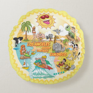 California Sunshine Paradise Poufs Rundes Kissen