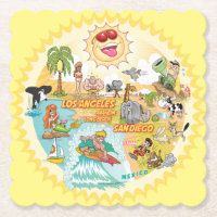 California Sunshine Paradise Scalloped Untersetzer