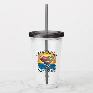 California Supergirl Sunset Graphic Acryltrinkbecher