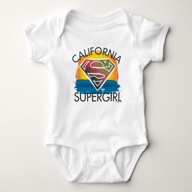 California Supergirl Sunset Graphic Baby Strampler (Vorderseite)