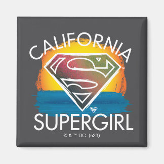 California Supergirl Sunset Graphic Magnet