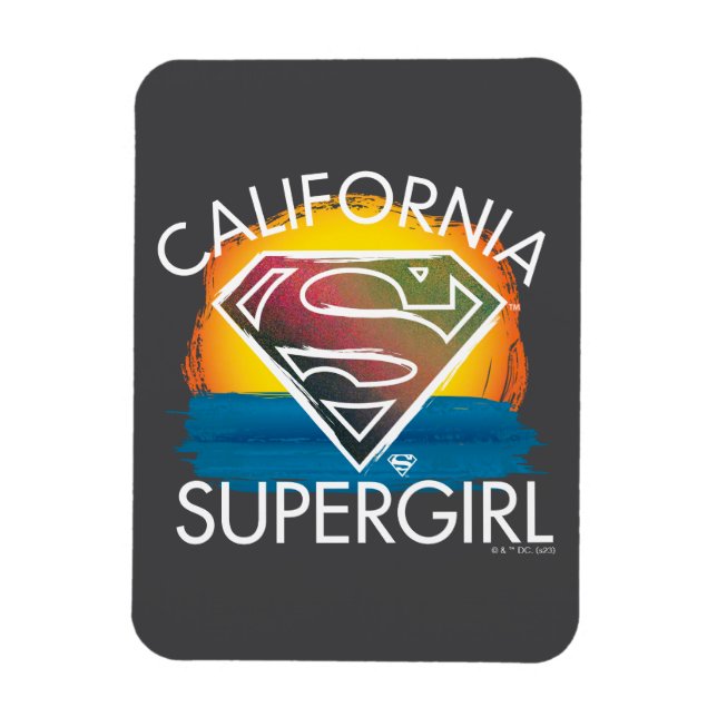 California Supergirl Sunset Graphic Magnet (Vertikal)