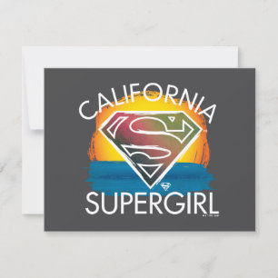 California Supergirl Sunset Graphic Mitteilungskarte