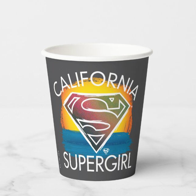 California Supergirl Sunset Graphic Pappbecher (Vorderseite)