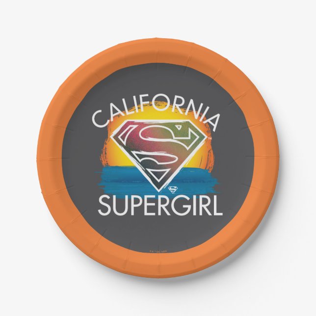 California Supergirl Sunset Graphic Pappteller (Vorderseite)