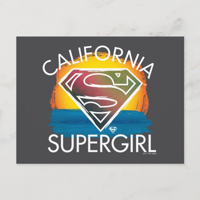 California Supergirl Sunset Graphic Postkarte (Vorderseite)