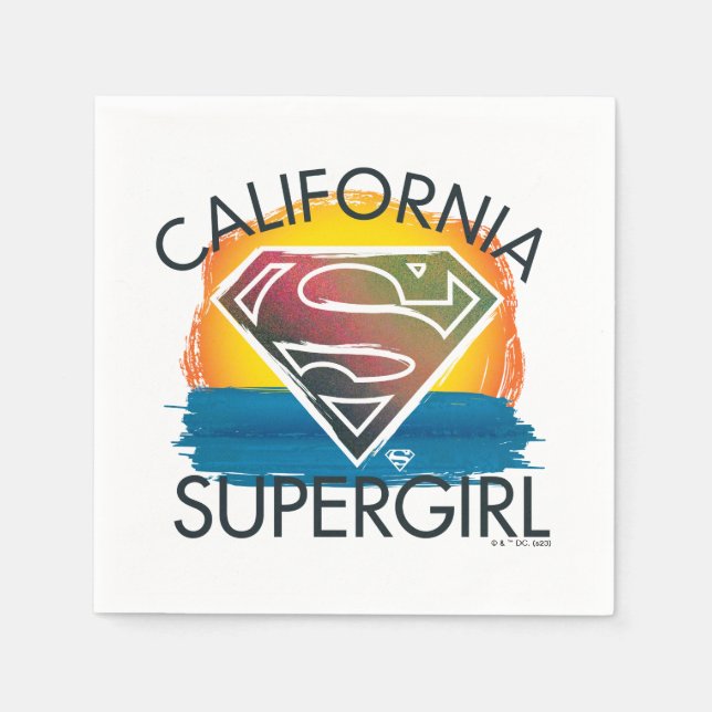 California Supergirl Sunset Graphic Serviette (Vorderseite)