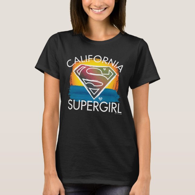 California Supergirl Sunset Graphic T-Shirt (Vorderseite)