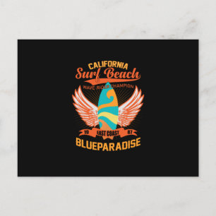 California Surf Strand-Surf-Surfen-Vintage-Retro Postkarte