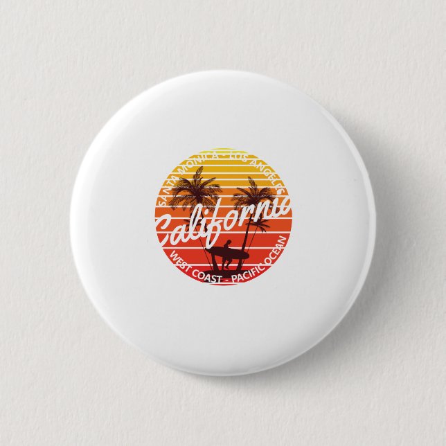 California Surf, Summer Beach vibes Button (Vorderseite)
