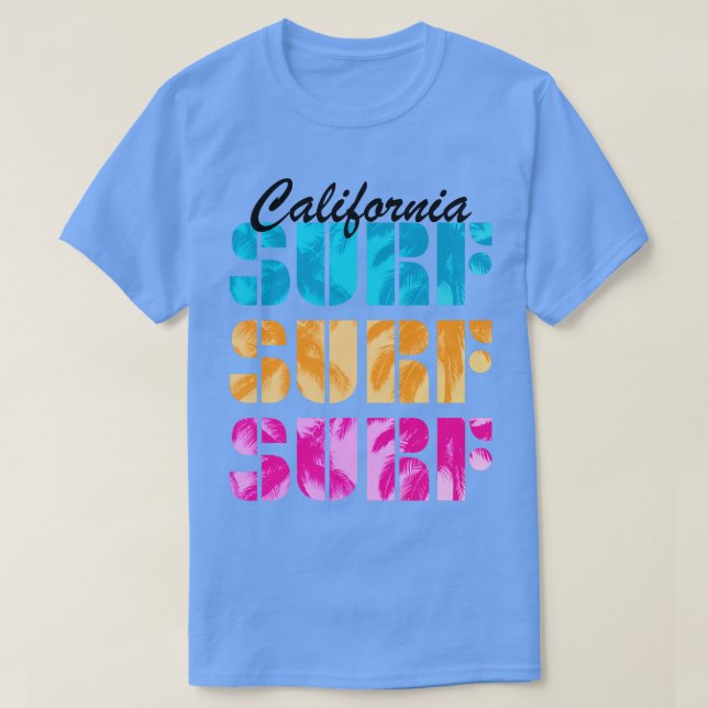 California Surf Surfer Beach Sommer T-Shirt (Design vorne)