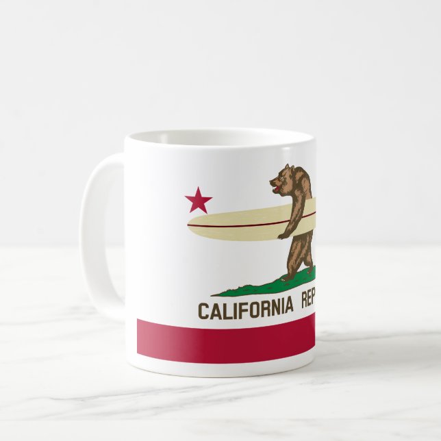 California Surfbär Coffee Tasse (Vorderseite Links)