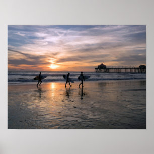 California Surfer bei Sunset Poster