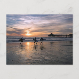 California Surfer bei Sunset Postkarte