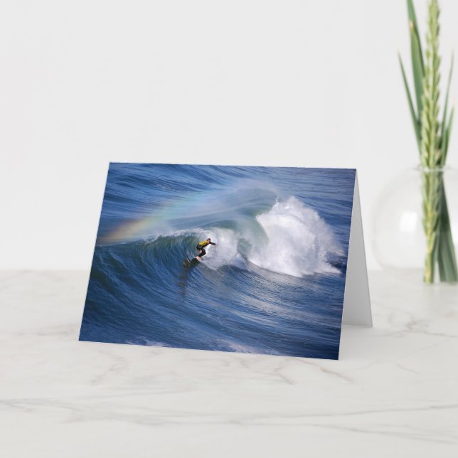 California Surfer mit Regenbogen Karte (Vorderseite)