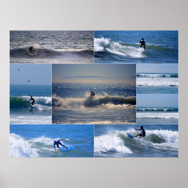 California Surfers Collage Poster (Vorne)