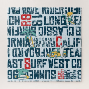 California Surfteam: Grunge Seamless Muster. Puzzle