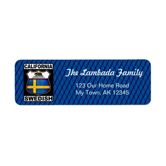 California Swedish American Address Labels (Vorne)