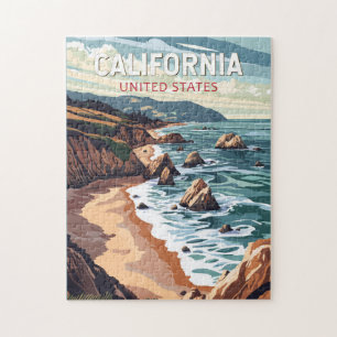 California Travel Art Vintag Puzzle
