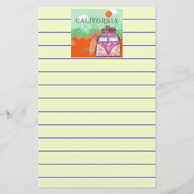 California Travel Poster Briefpapier (Vorderseite)