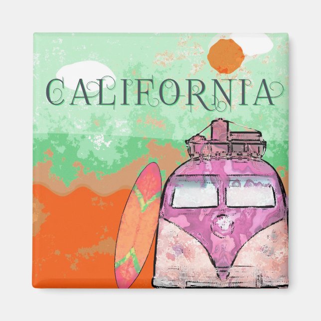 California Travel Poster Magnet (Vorne)