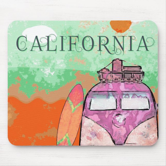 California Travel Poster Mousepad (Vorne)