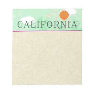 California Travel Poster Notepad Notizblock